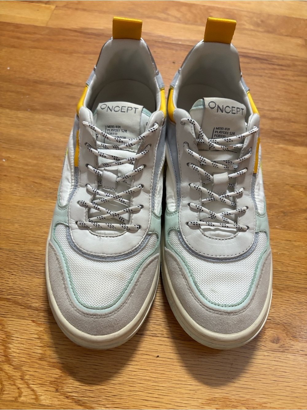 ONCEPT Women’s White and Yellow Low-Top Sneakers